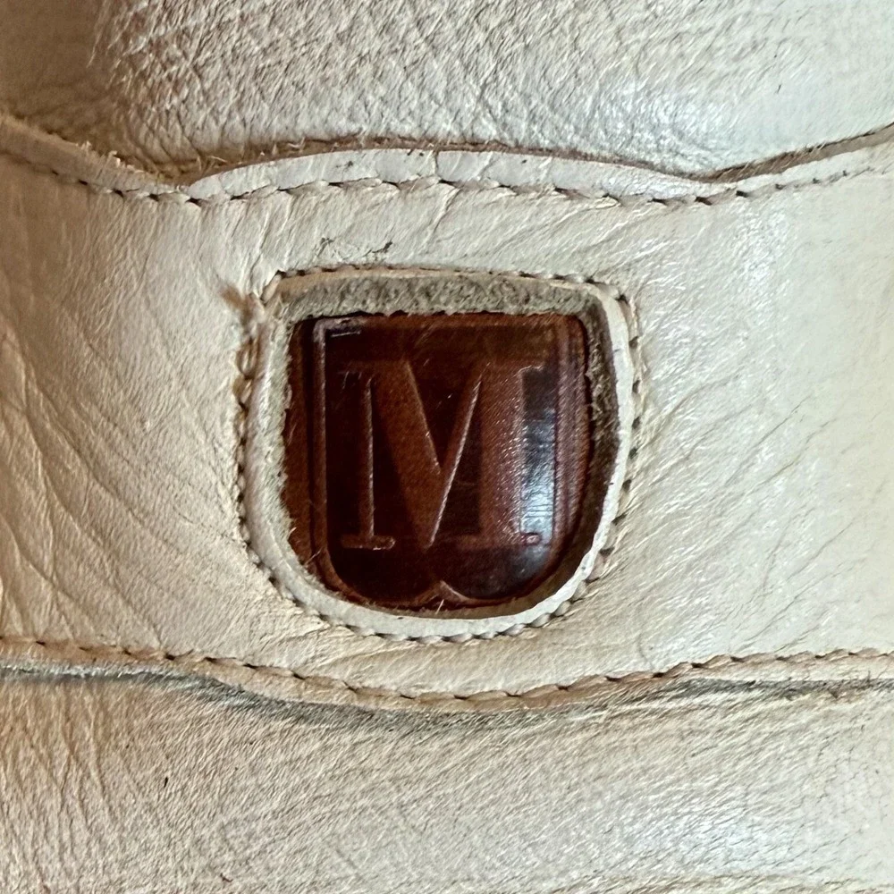 BRUNO MAGLI Ivory White Leather Slip On Taranto Loafers Shoes Men 6.5 Women 8.5
